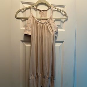 Light pink Lululemon yoga top with built in sports bra